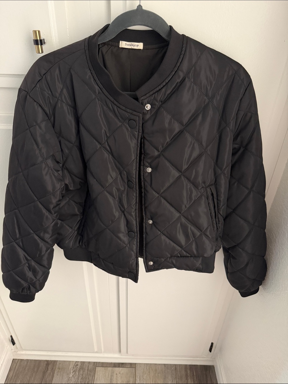 Sunday Up Black Quilted Puffer Jacket